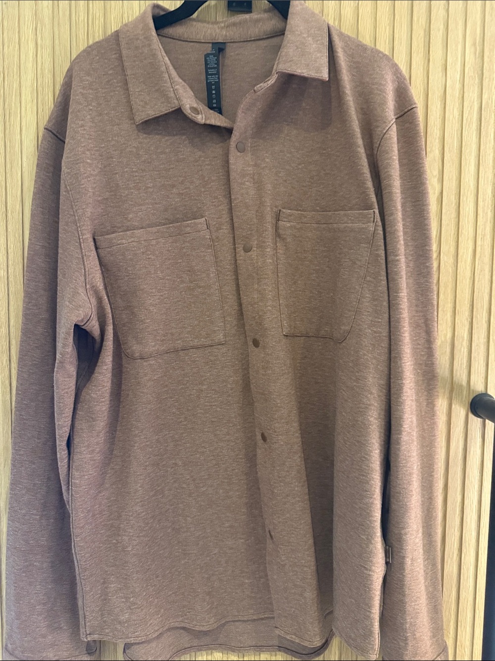 Lululemon men's button down fall shirt large brown/burnt orange jacket